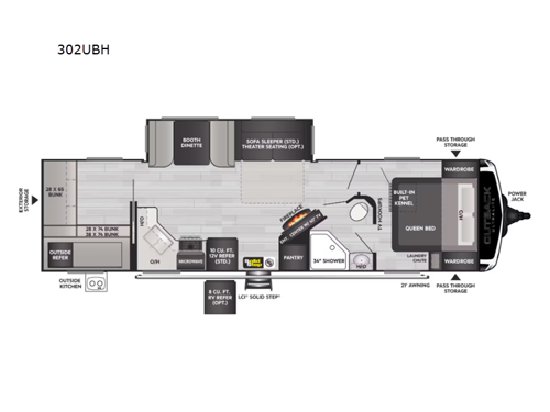 Outback Ultra Lite 302UBH Floorplan Image