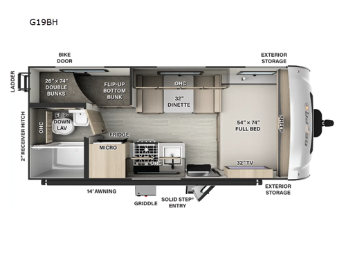 Rockwood GEO Pro G19BH Floorplan