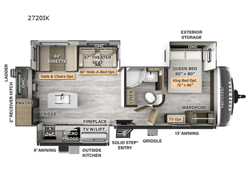 Rockwood Ultra Lite 2720IK Floorplan