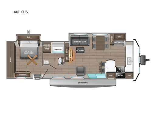 Jay Flight Bungalow 40FKDS Floorplan