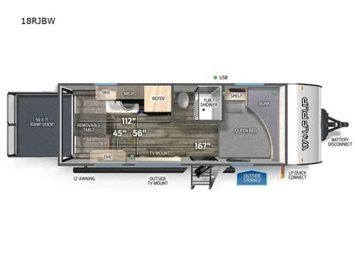 Cherokee Wolf Pup 18RJB Floorplan