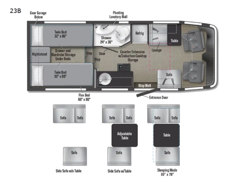 EKKO Sprinter 23B Floorplan Image