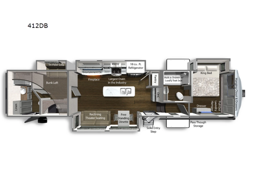 Yukon 412DB Floorplan Image