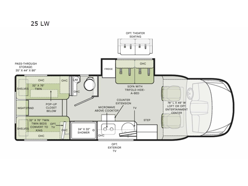 Wayfarer 25 LW Floorplan Image