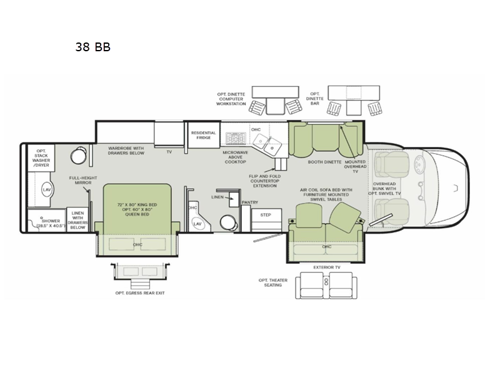 Allegro Bay 38 BB Floorplan Image