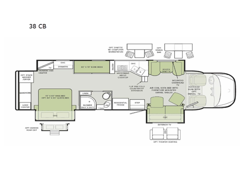 Allegro Bay 38 CB Floorplan Image