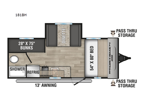 Sportsmen Classic 181BH Floorplan