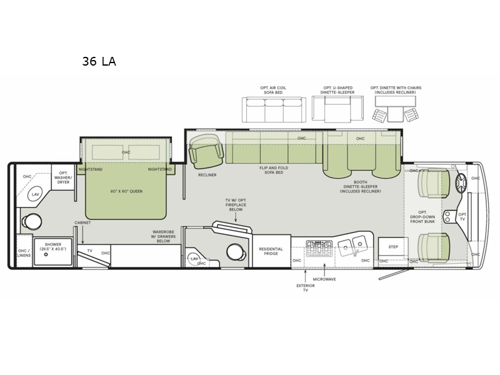 Open Road Allegro 36 LA Floorplan Image