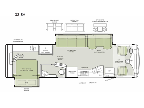 Open Road Allegro 32 SA Floorplan Image