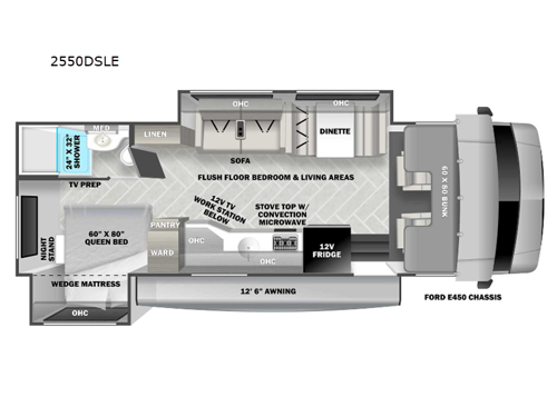 Sunseeker LE 2550DSLE Ford Floorplan