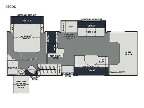 Leprechaun 260DS Ford 450 Floorplan Image