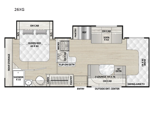 Cross Trail XL 26XG Ford E-450 Floorplan Image