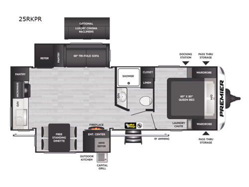 Premier Ultra Lite 25RKPR Floorplan