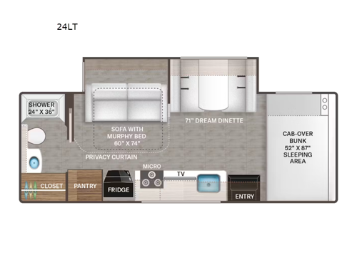 Four Winds Sprinter 24LT Floorplan Image