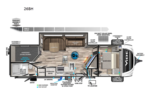 Vibe 26BH Floorplan Image