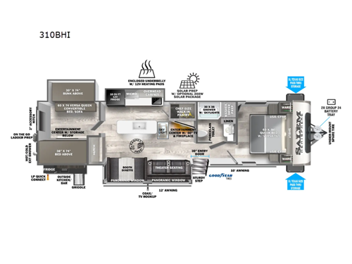 Salem Hemisphere 310BHI Floorplan Image