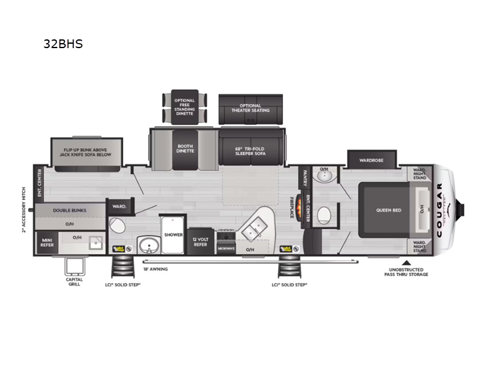 Cougar Half-Ton 32BHS Floorplan