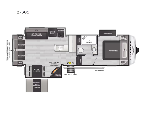 Cougar Half-Ton 27SGS Floorplan