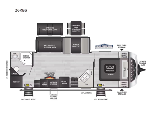 Cougar Half-Ton 26RBS Floorplan