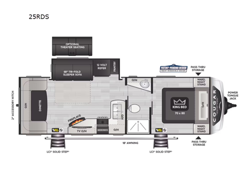 Cougar Half-Ton 25RDS Floorplan