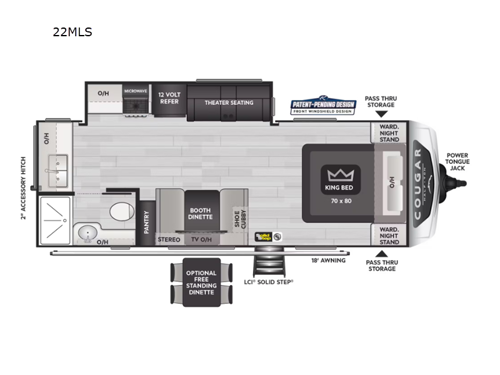 Cougar Half-Ton 22MLS Floorplan