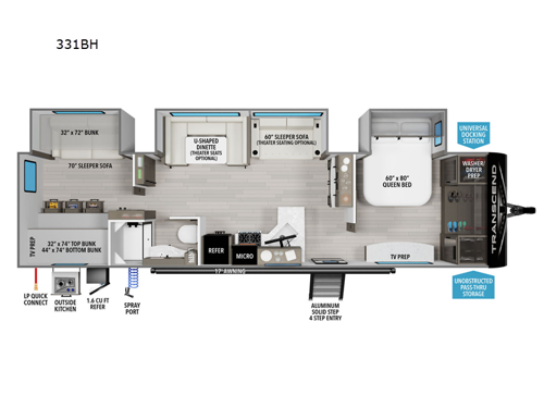 Transcend Xplor 331BH Floorplan Image