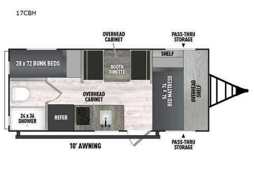 Clipper Cadet 17CBH Floorplan Image