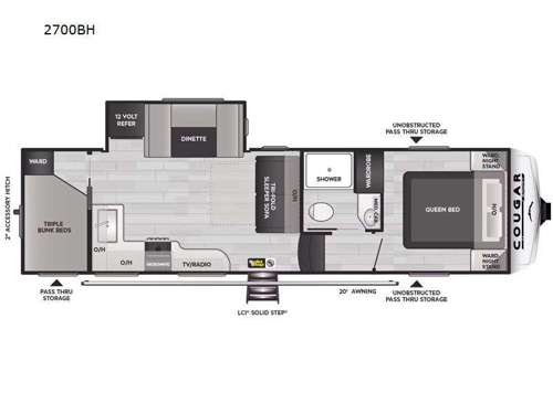 Cougar Sport 2700BH Floorplan Image