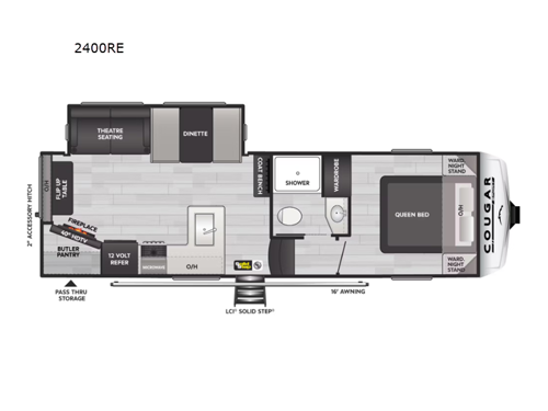 Cougar Sport 2400RE Floorplan Image