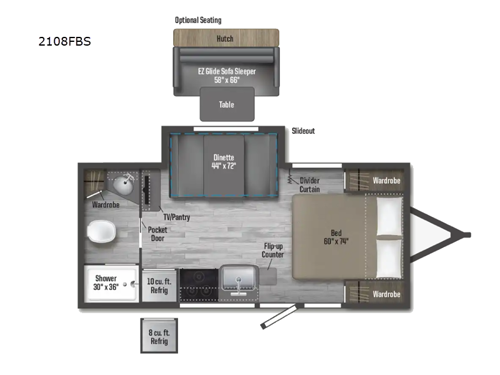 Micro Minnie 2108FBS Floorplan Image