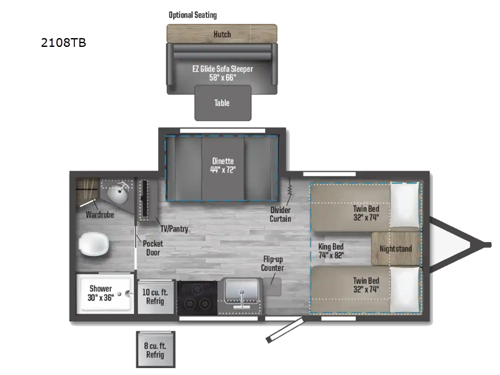 Micro Minnie 2108TB Floorplan Image