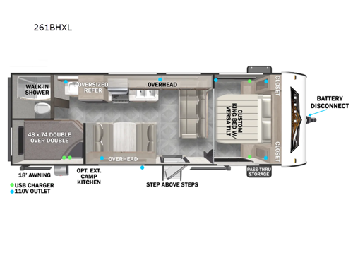 Wildwood X-Lite 261BHXL Floorplan