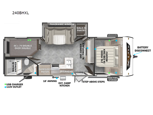 Wildwood X-Lite 240BHXL Floorplan