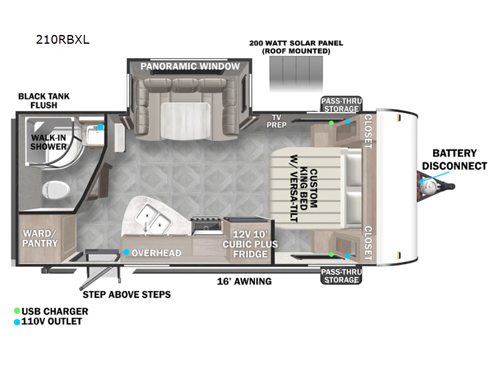 Wildwood X-Lite 210RBXL Floorplan Image