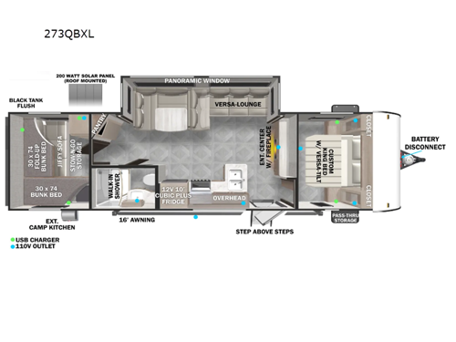 Wildwood X-Lite 273QBXL Floorplan Image