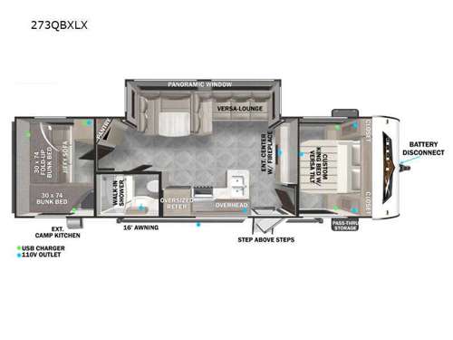 Wildwood X-Lite 273QBXLX Floorplan