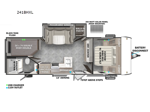 Wildwood X-Lite 241BHXL Floorplan Image