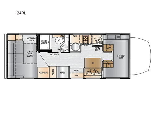 Entrada M-Class 24RL Floorplan Image