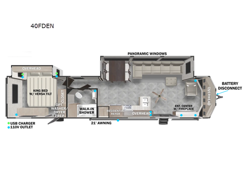 Wildwood Lodge 40FDEN Floorplan Image