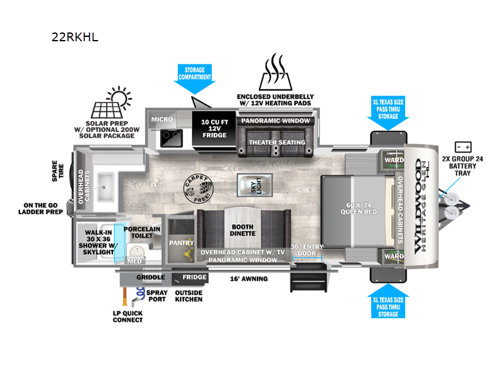 Wildwood Heritage Glen Hyper-Lyte 22RKHL Floorplan Image