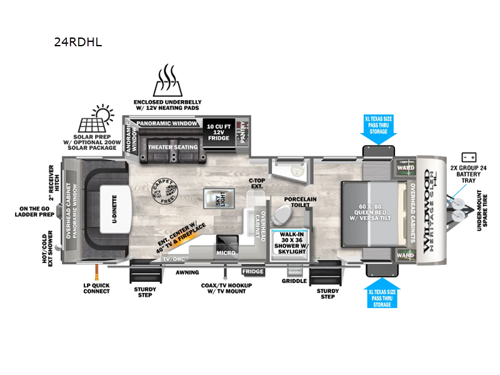 Wildwood Heritage Glen Hyper-Lyte 24RDHL Floorplan Image