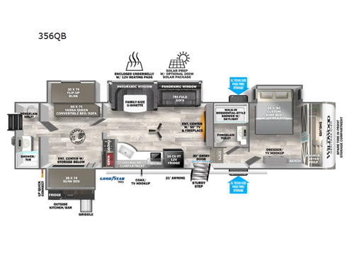 Wildwood Heritage Glen 356QB Floorplan Image