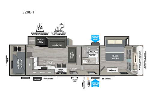 Wildwood Heritage Glen 328BH Floorplan Image