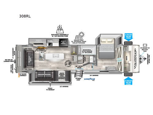 Wildwood Heritage Glen 308RL Floorplan Image