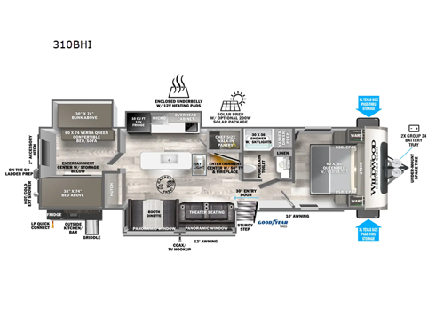 Wildwood Heritage Glen 310BHI Floorplan Image