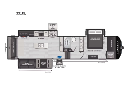 Montana High Country 331RL Floorplan Image