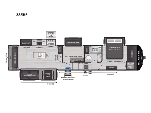 Montana High Country 385BR Floorplan Image