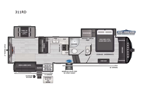 Montana High Country 311RD Floorplan Image