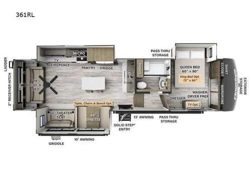 Flagstaff Classic 361RL Floorplan