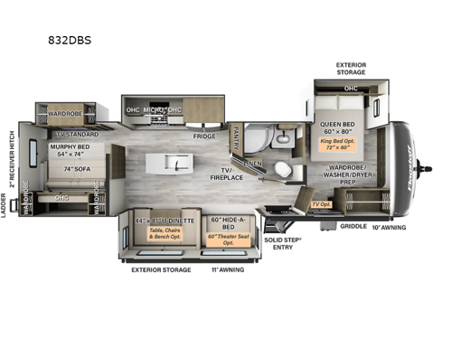 Flagstaff Classic 832DBS Floorplan